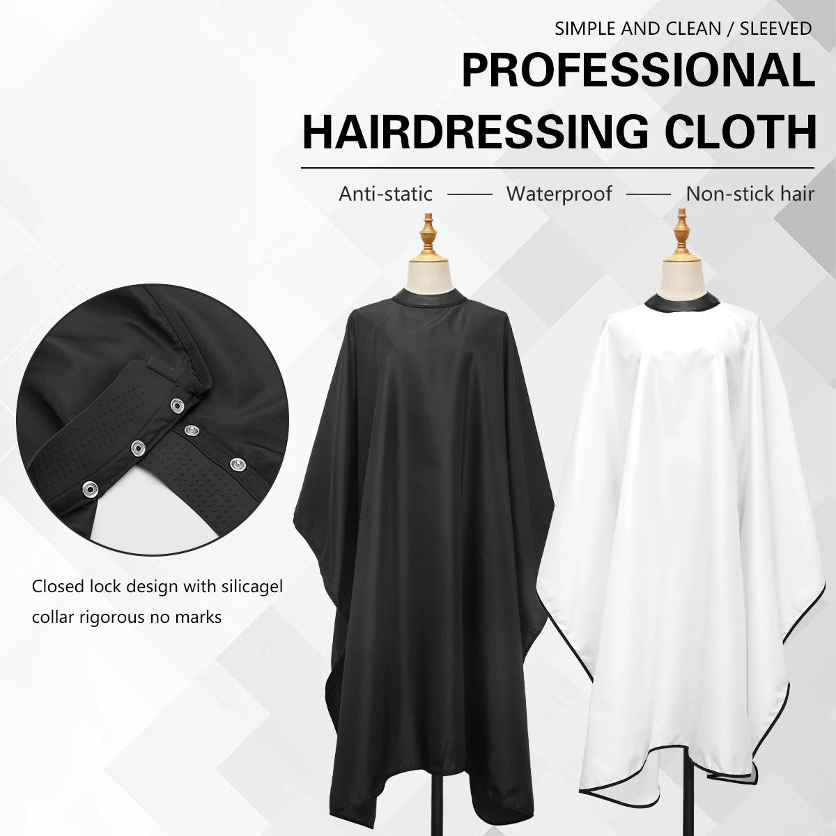 Professioneller Friseurumhang mit elastischem Halsband – bequem & stylisch